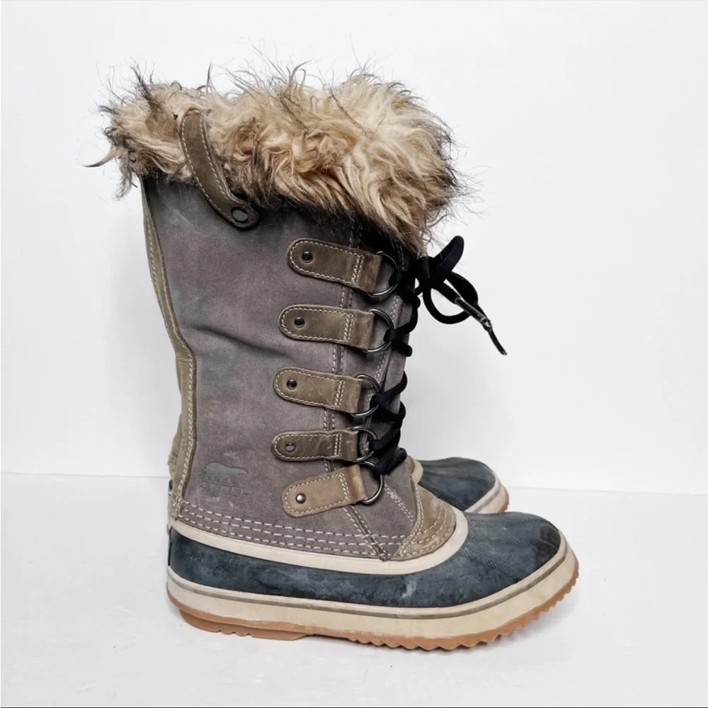 Sorel Joan of Arctic Winter Snow Boots Fur Trim Size 7 Women’s Tan Suede